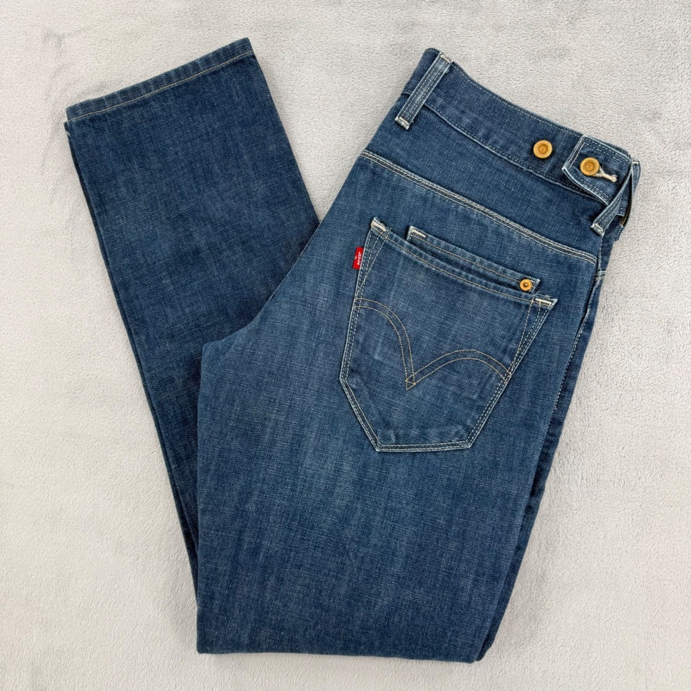 Levis 511 Skinny Denim Jeans Mens 32x32 Adjustable Waist Buttons Cotton Casual
